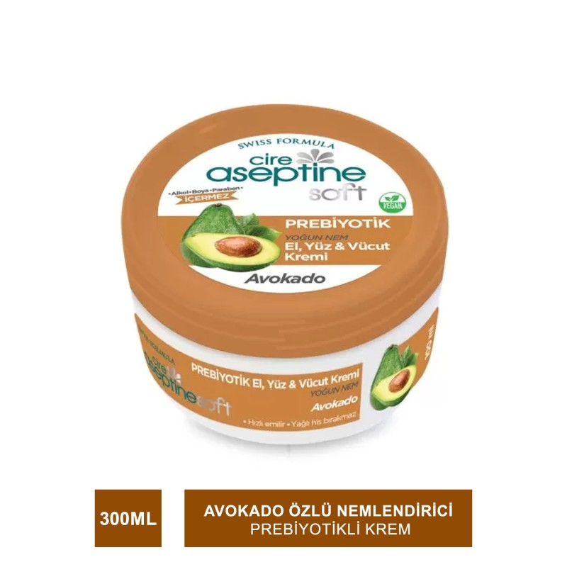 Cire Aseptine Soft Avokado Özlü Yoğun Nemlendirici Prebiyotikli Krem 300 ml Cire Aseptine Soft Avokado Özlü Yoğun Nemlendirici Prebiyotikli Krem 300 ml