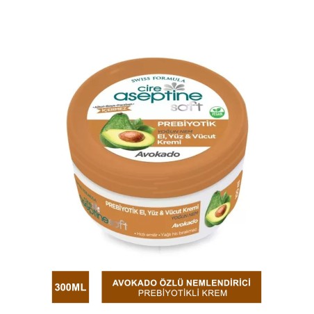 Cire Aseptine Soft Avokado Özlü Yoğun Nemlendirici Prebiyotikli Krem 300 ml
