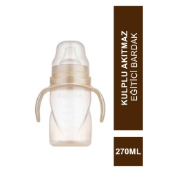 Mamajoo Kulplu Akıtmaz Eğitici Bardak Pearl 270 ml & Anti-Kolik Bardak Ucu (S.K.T 01-2027)
