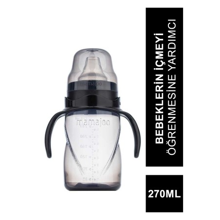 Mamajoo Kulplu Akıtmaz Eğitici Bardak Siyah 9+ Ay 270 ml