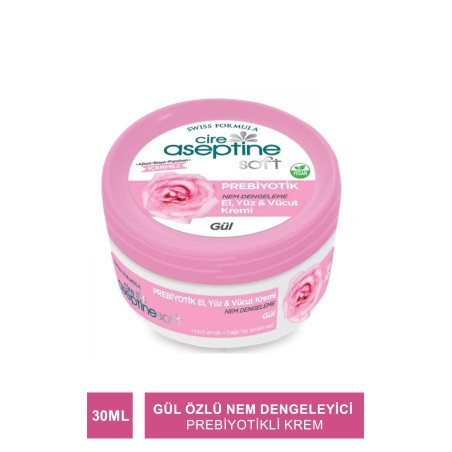 Cire Aseptine Soft Gül Özlü Nem Dengeleyici ve Besleyici Prebiyotikli Krem 30 ml