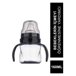 Mamajoo Kulplu Akıtmaz Eğitici Bardak Black 160 ml & Anti-Kolik Bardak Ucu (S.K.T 11-2026)