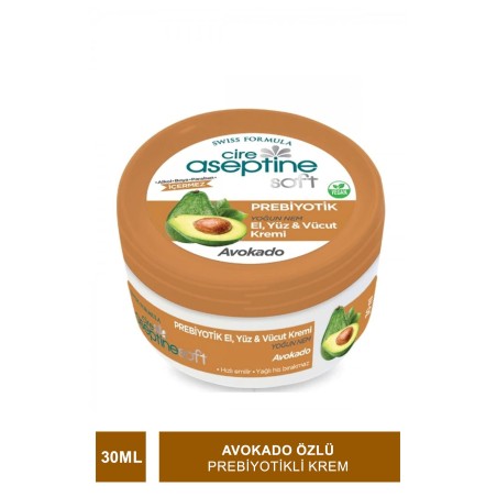 Cire Aseptine Soft Avokado Özlü Yoğun Nemlendirici Prebiyotikli Krem 30 ml