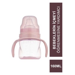 Mamajoo Kulplu Akıtmaz Eğitici Bardak Powder Pink 160 ml & Anti-Kolik Bardak Ucu (S.K.T 01-2027)