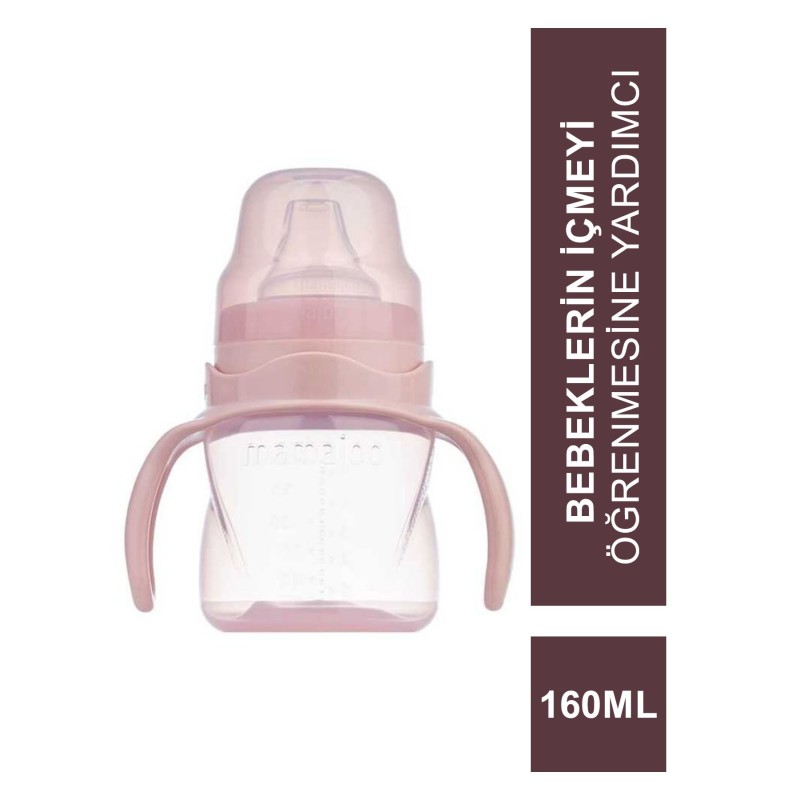 Mamajoo Kulplu Akıtmaz Eğitici Bardak Powder Pink 160 ml & Anti-Kolik Bardak Ucu (S.K.T 01-2027) Mamajoo Kulplu Akıtmaz Eğitici Bardak Powder Pink 160 ml & Anti-Kolik Bardak Ucu (S.K.T 01-2027)