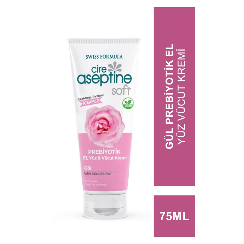 Cire Aseptine Soft Prebiyotik El Yüz Vücut Kremi Gül 75 Ml