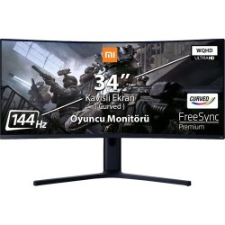 XIAOMI Mİ XMMNTWQ34 CURVED GAMING 34'' SİYAH 2K 144HZ HDMI MONİTÖR