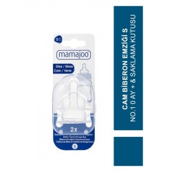 Mamajoo Cam Biberon Emziği S No.1 0 ay + & Saklama Kutusu (S.K.T 03-2027)