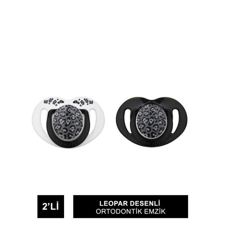 Mamajoo Sterilizasyon & Saklama Kutulu Leopar Desenli İkili Ortodontik Emzik 0 Ay+ (S. K. T. 02-2027)