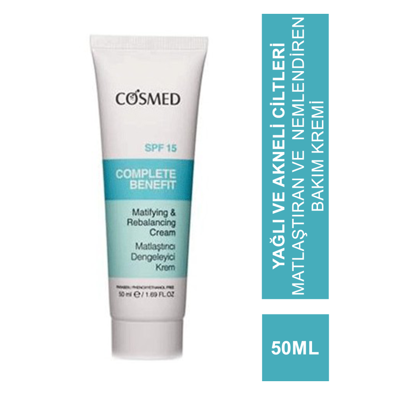 Cosmed Complete Benefit Matlaştırıcı Dengeleyici Krem spf 15  50 ml