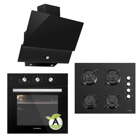 Luxell Kristal Siyah Ankastre Set