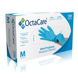 OctaCare Nitril Pudrasız Muayene Eldiveni ( Medium ) 100 Adet