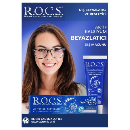 Rocs Aktif Kalsiyum Beyazlatıcı Diş Macunu 75 ml