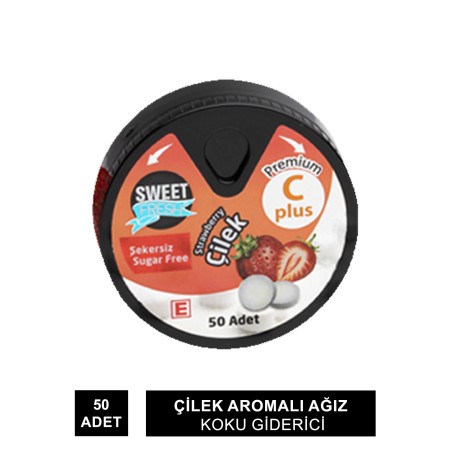 Sweet Fresh Çilek Aromalı Ağız Koku Giderici 50 Adet (S.K.T 10-2023)