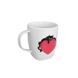 Kupa Porselen Bardak Kedi Desenli