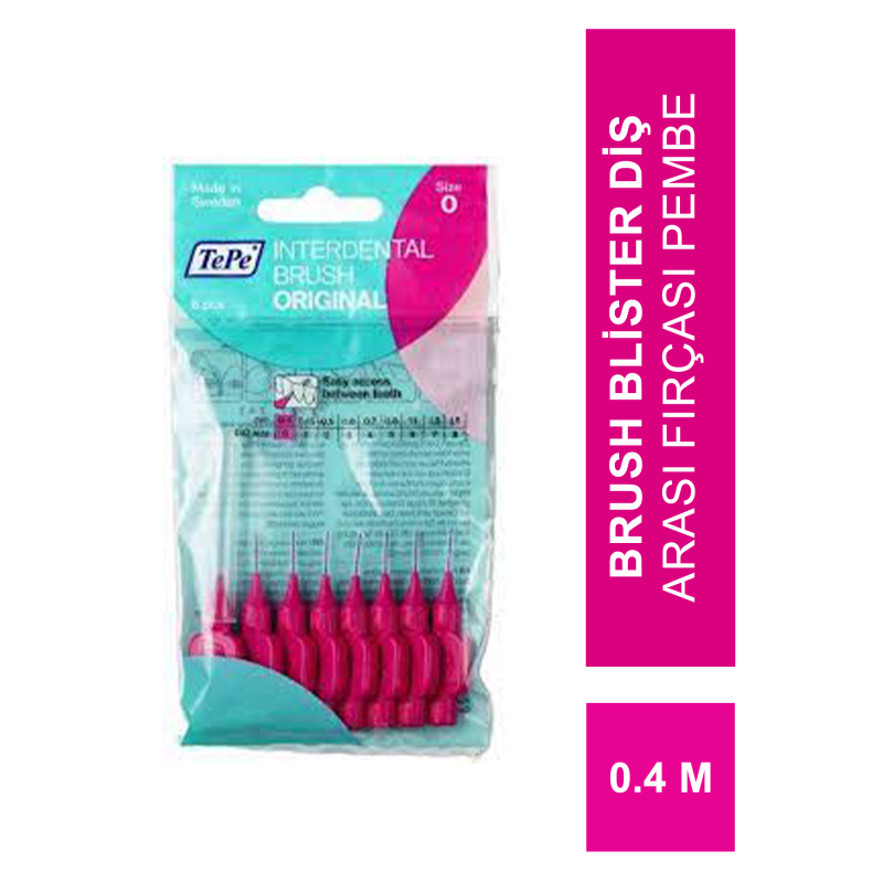 TePe İnterdental Brush Blister Diş Arası Fırçası Pembe 0.4 mm 8'li