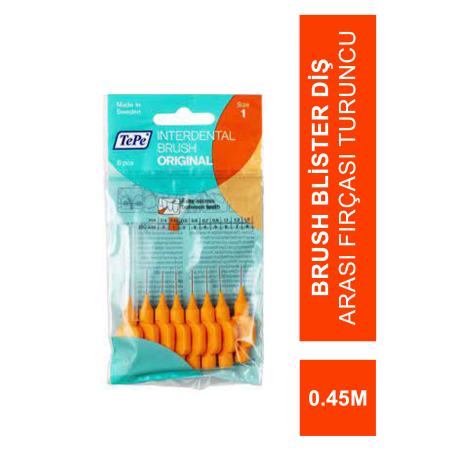 TePe İnterdental Brush Blister Diş Arası Fırçası Turuncu 0.45 mm 8'li