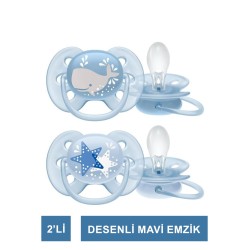 Philips Avent Ultra Soft Desenli 2'li Emzik Mavi SCF223/03 6-18 Ay