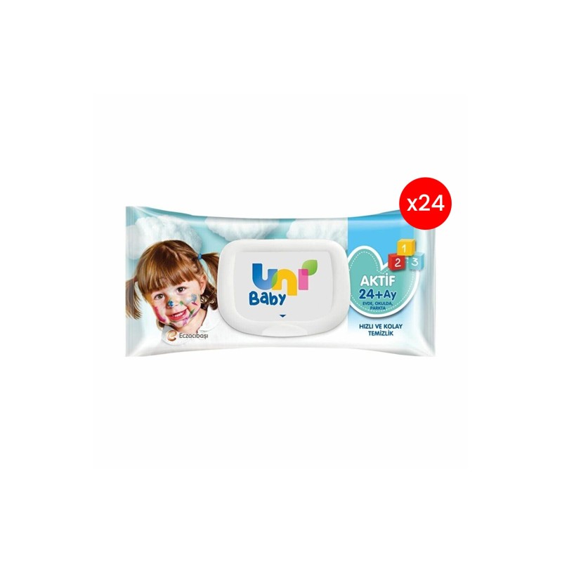 Uni Baby Aktif Simple Clean 24+ Ay Islak Mendil 24x52 Adet Uni Baby Aktif Simple Clean 24+ Ay Islak Mendil 24x52 Adet