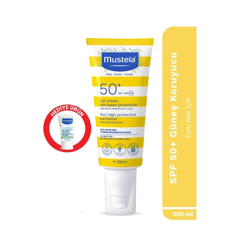 Mustela Very High Protection Sun Lotion Spf50 200ml - Vücut Losyonu 100ml Hediye -