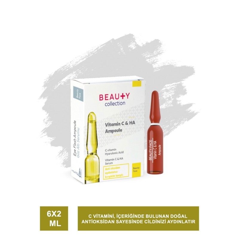 Beauty Face Vitamin C & HA ( Aydınlatıcı ve Kırışıklık Karşıtı ) Ampul 6x2 ml