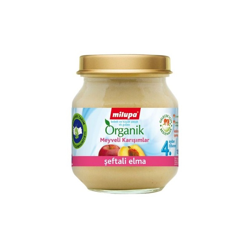 Milupa Organik Şeftali Elma Kavanoz 125 gr Milupa Organik Şeftali Elma Kavanoz 125 gr