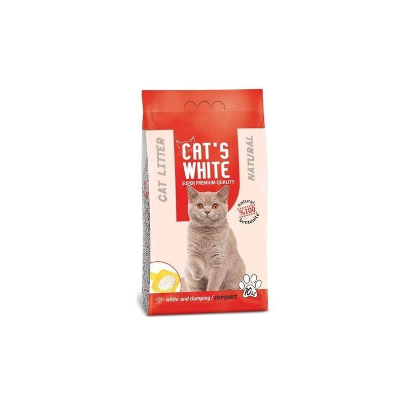 Cats White 10 Kg / 11.8 L Kokusuz Kalın Taneli  Bentonit Kedi Kumu