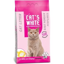 Cats White 10 Kg / 11.8 L Pudra Kokulu İnce Taneli  Bentonit Kedi Kumu