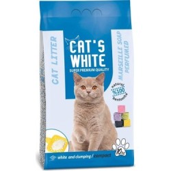 Cats White 10 Kg / 11.8 L Marsilya Sabunu Kokulu İnce Taneli  Bentonit  Kedi Kumu