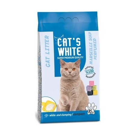 Cats White 10 Kg / 11.8 L Marsilya Sabunu Kokulu İnce Taneli  Bentonit  Kedi Kumu