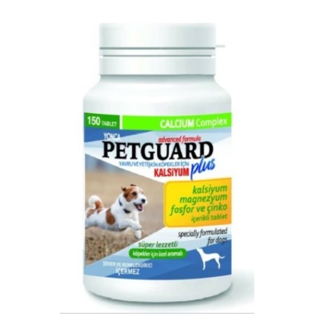 Pet Guard Yavru Köpekler İçin Kalsiyum Magnezyum Fosfor & Çinko İçerikli Tablet 150 Tablet