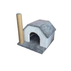 Kedi Tırmalama Tahtası Ahşap Tek Katlı Ev