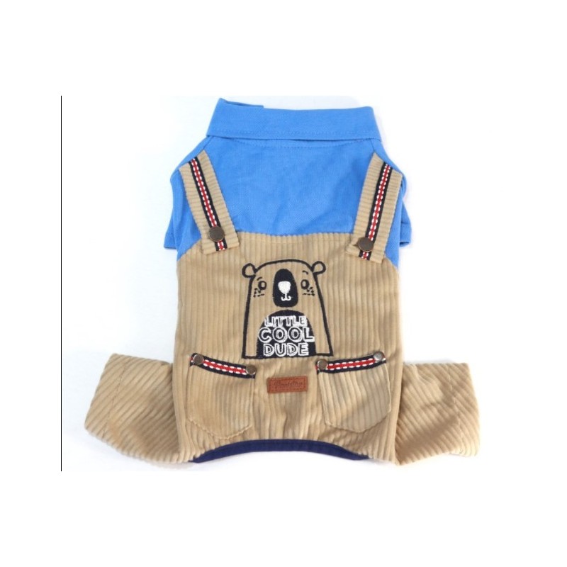 Paw Star Cool Dude Beige&Blue Romper S-M-L-L-Xl-2Xl