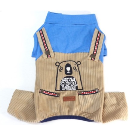 Paw Star Cool Dude Beige&Blue Romper S-M-L-L-Xl-2Xl