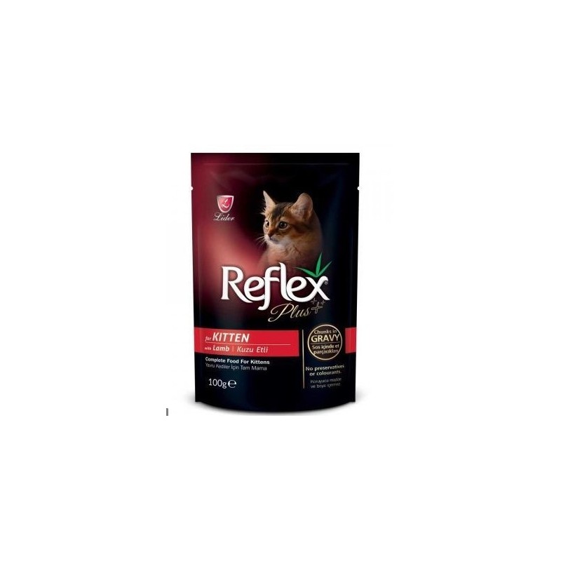 Reflex Plus Pouch Kitten Kuzu Etli & Sos 100 Gr