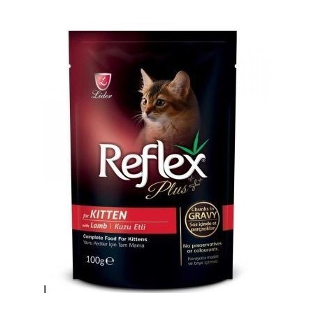 Reflex Plus Pouch Kitten Kuzu Etli & Sos 100 Gr