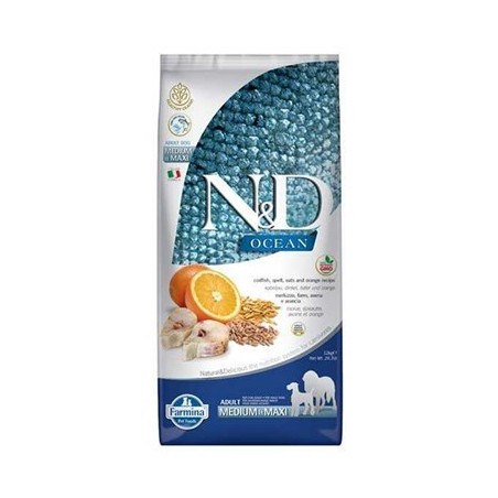 N&D Ocean Morina Balığı, K.Buğday,Yulaf&Port. Adult Med&Maxı 12 Kg
