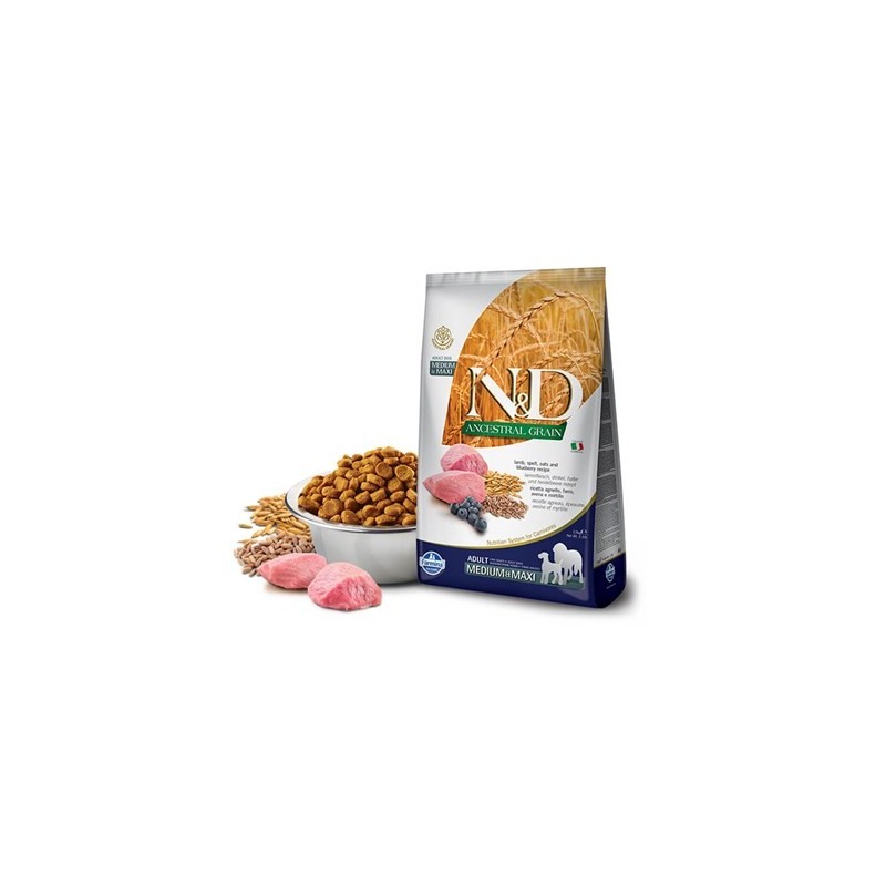 N&D Ancestral Graın Kuzu, K. Buğday, Yulaf&Y.Mersini Adult Med&Maxı 12 Kg