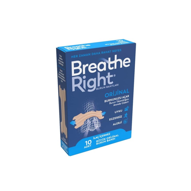 Breathe Right Orijinal / Büyük Boy Burun Bandı 10 Adet Breathe Right Orijinal / Büyük Boy Burun Bandı 10 Adet
