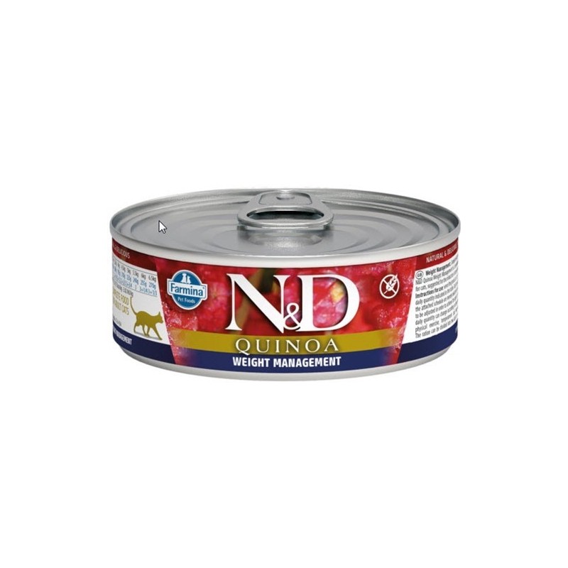 N&D Quınoa  Weıght Management - Kuzu & Brokoli & Kuşkonmaz Kedi Konserve 80 Gr