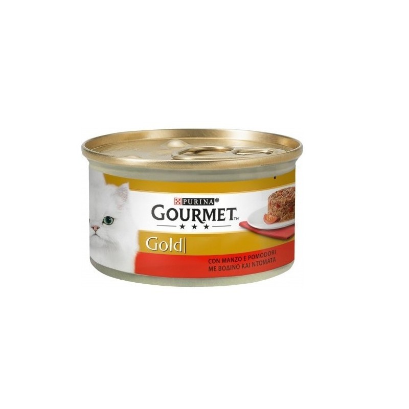 Gourmet Gold Kıyılmış Sığır Etli Ve Domatesli Yetişkin Kedi Konservesi 85 Gr
