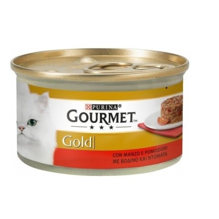 Gourmet Gold Kıyılmış Sığır Etli Ve Domatesli Yetişkin Kedi Konservesi 85 Gr