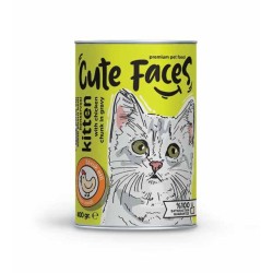 Cute Faces Tavuk Parça Etli Soslu Yavru Kedi Konservesi 400 Gr