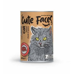Cute Faces Somonlu  Parça Etli Soslu Yetişkin Kedi Konservesi 400 Gr