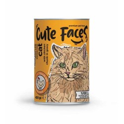 Cute Faces Tavuk  Parça Etli Soslu Yetişkin Kedi Konservesi 400 Gr