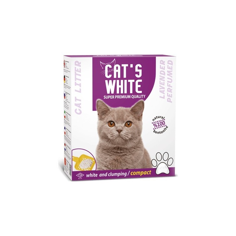 Cat'S White Premium Lavanta Kokulu Topaklaşan Kedi Kumu 6 L