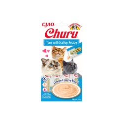 Churu Cream Ton Balıklı ve Deniz Taraklı Kedi Ödül Kreması 4x14 GR.