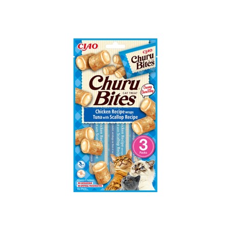 Churu Bites Tavuk Sargılı, Deniz Taraklı ve Ton Balıklı Kedi Ödül Maması 3x10 GR.