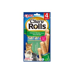 Churu Rols Sticks Tavuk Sargılı ve Ton Balıklı Kedi Ödül Maması 4x10 GR.