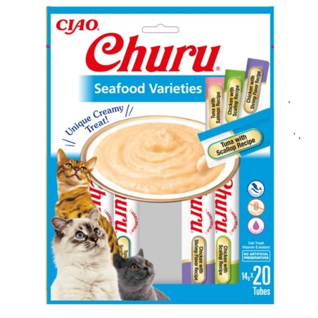 Churu Cream Deniz Ürünü Çeşitleri Kedi Ödül Kreması 20x14 gr